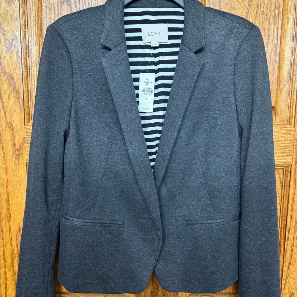 NWT LOFT Soft Comfy Gray Blazer Jacket